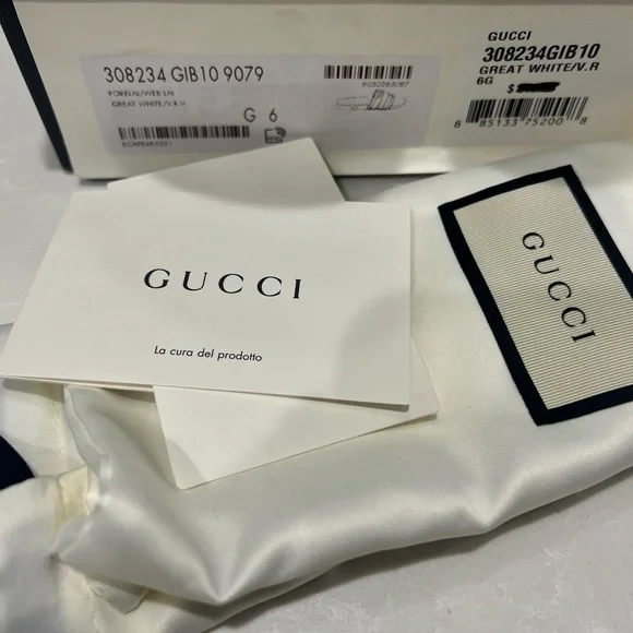 Gucci White Pursuit Web Accent Red Green Slides New - Picture 5 of 11